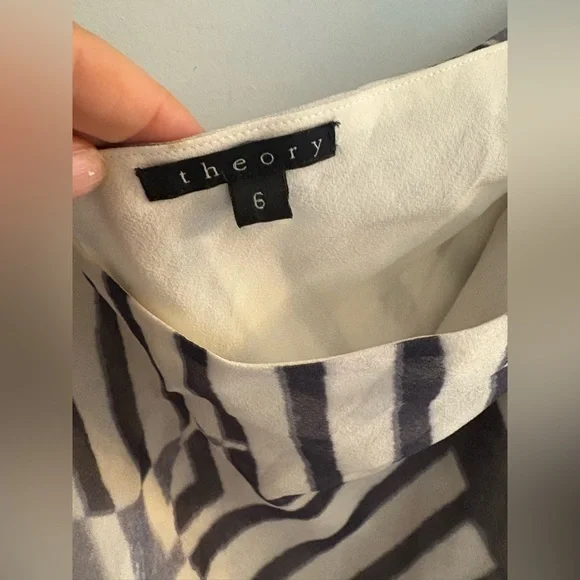 Theory One Shoulder 100% Silk Dress Size 6 - Picture 4 of 5